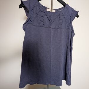 LOFT Deep Blue Lace Detail Blouse